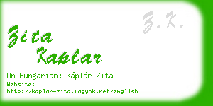 zita kaplar business card