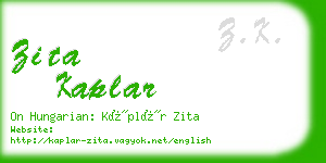 zita kaplar business card